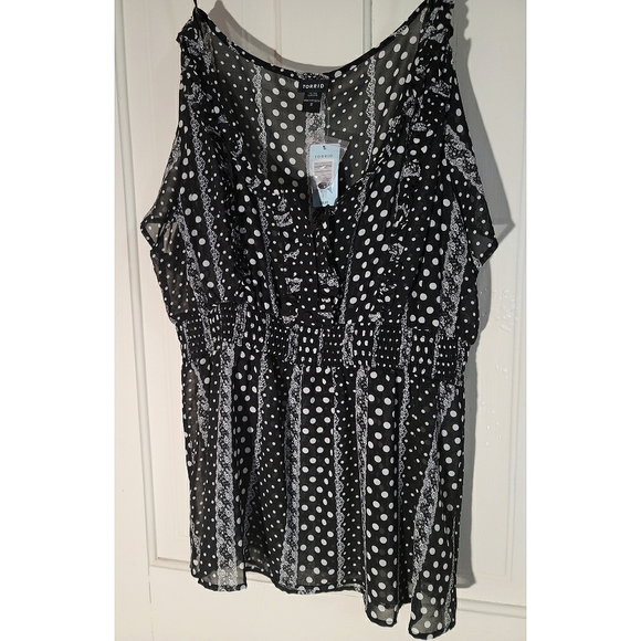 NWT Torrid Polka Dot Ruffled Tank Top - Picture 1 of 4